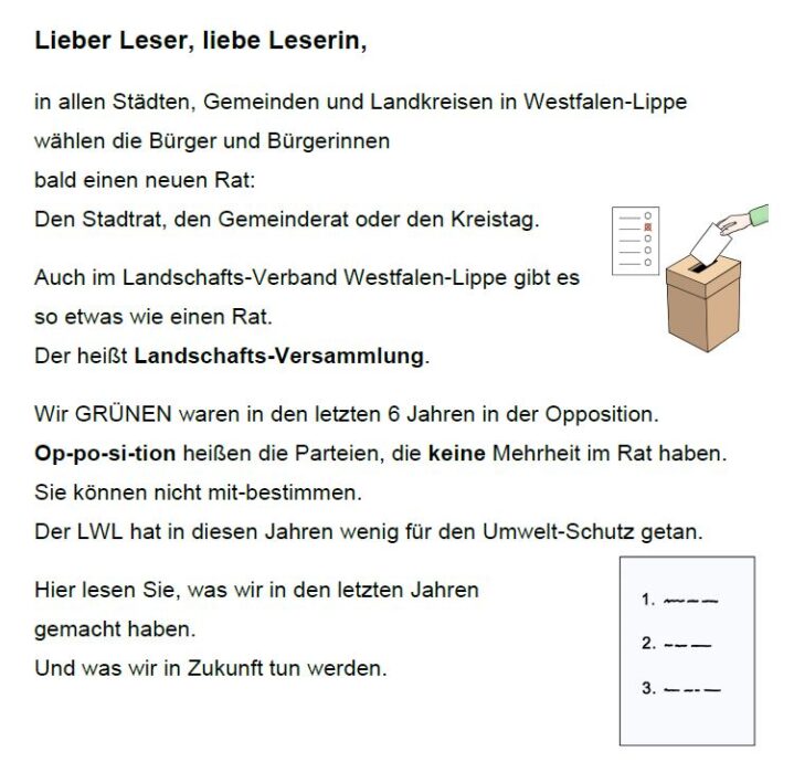 Kommunalwahl 2020: Informationen in leichter Sprache