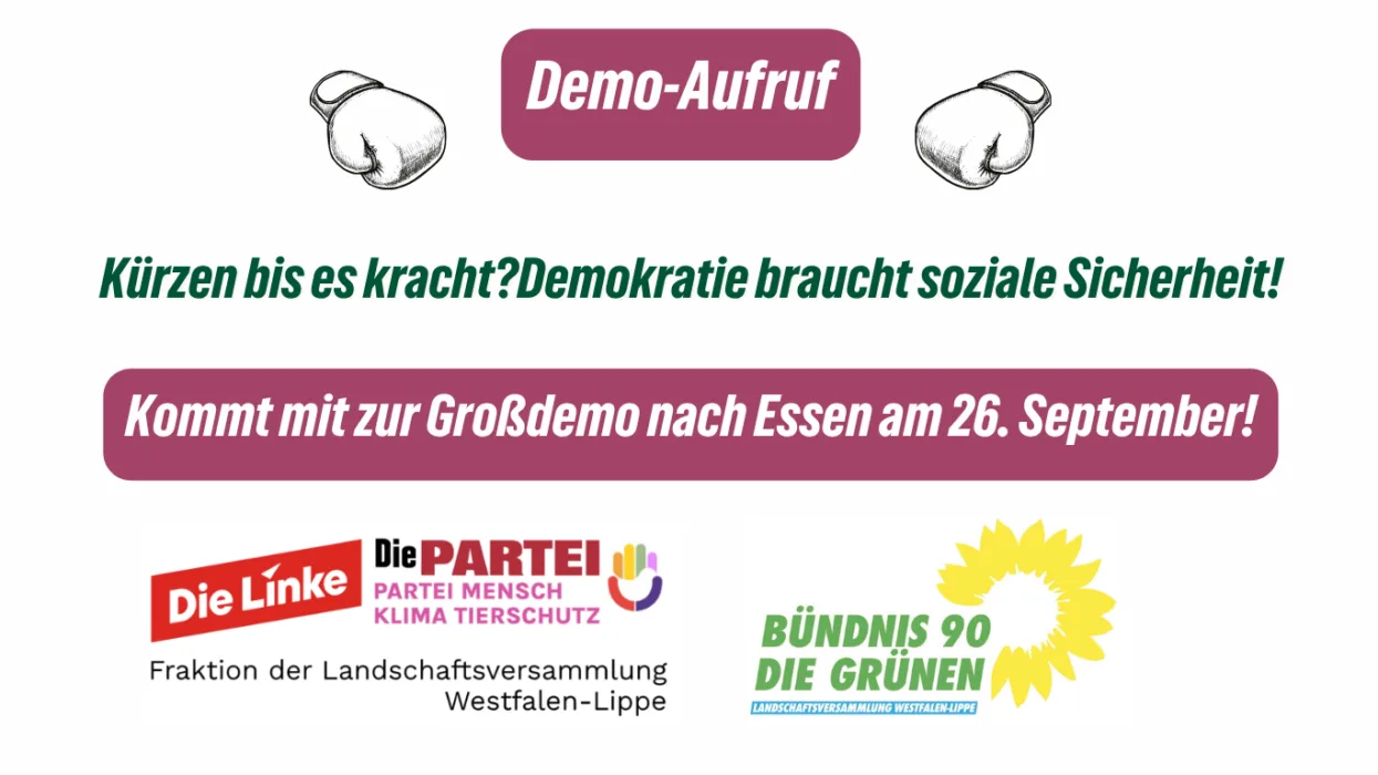 Kürzen bis es kracht? Demokratie braucht soziale Sicherheit! Kommt mit zur Großdemo am 26. September!